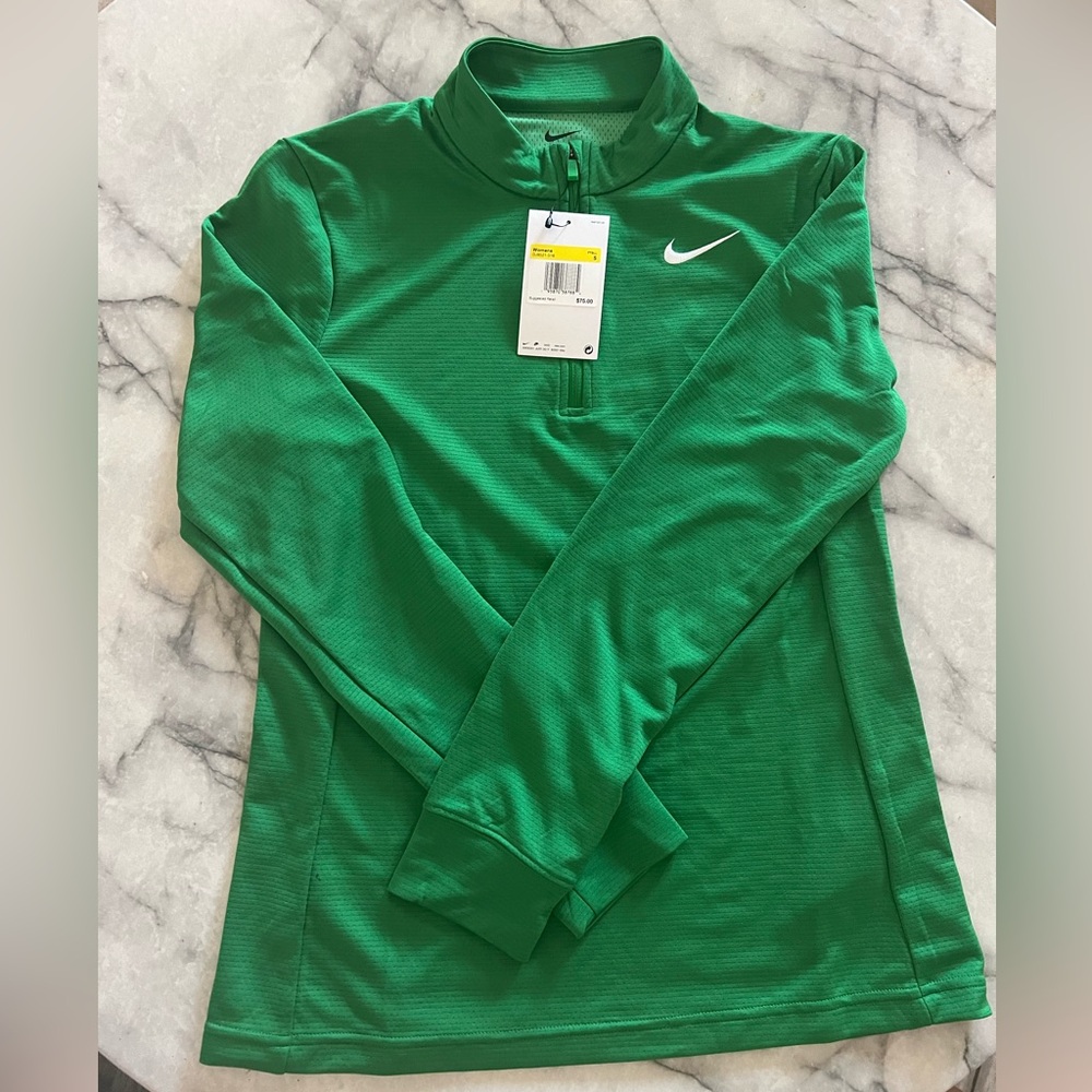 NWT!! Nike green long sleeve dri fit top size S